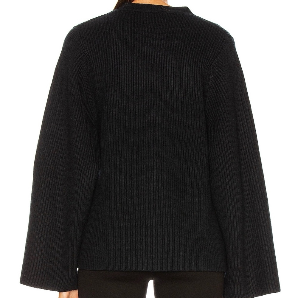 Toteme Black Ribbed Button-Up Sweater - Picture 5 of 5